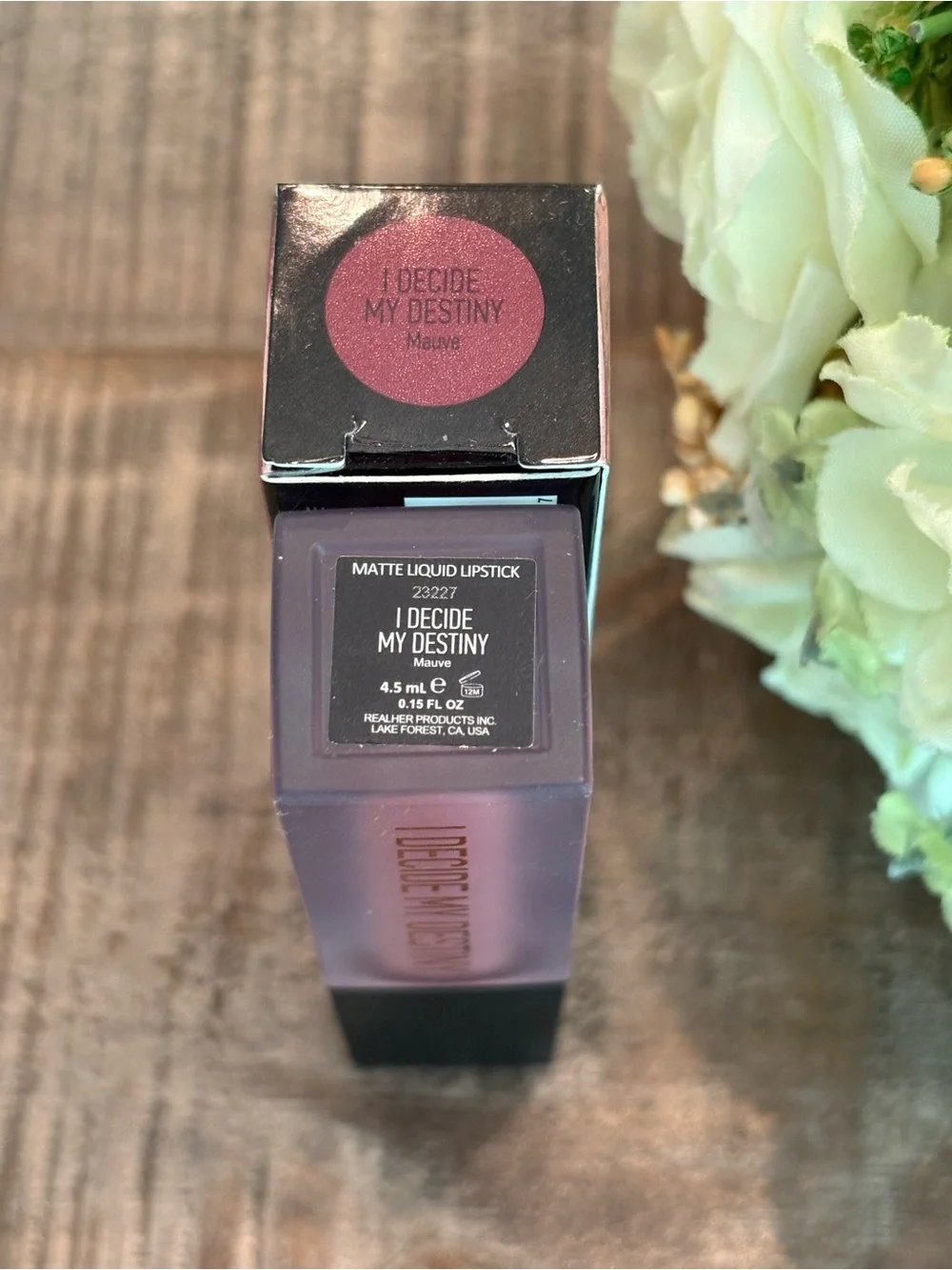 New REALHER Matte LIQUID LIPSTICK in I DECIDE MY DESTINY {Mauve}